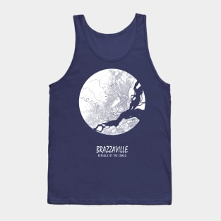 Brazzaville, Republic of the Congo City Map - Full Moon Tank Top